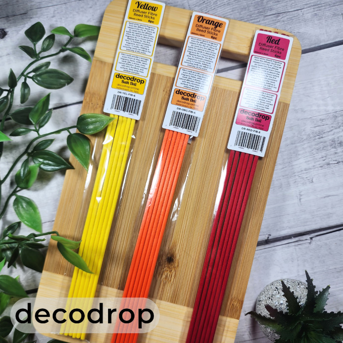 Orange Fibre Reed Sticks (6pcs)