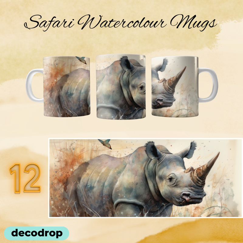 Safari Watercolour Mugs