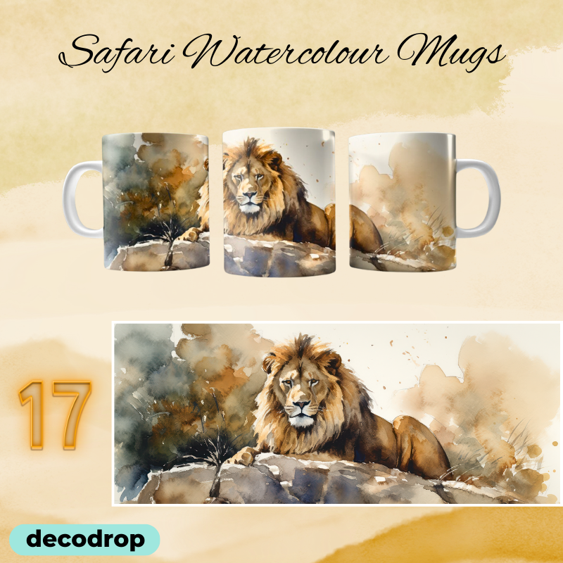 Safari Watercolour Mugs