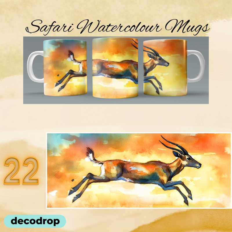 Safari Watercolour Mugs
