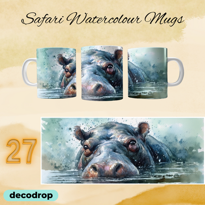 Safari Watercolour Mugs