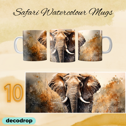 Safari Watercolour Mugs