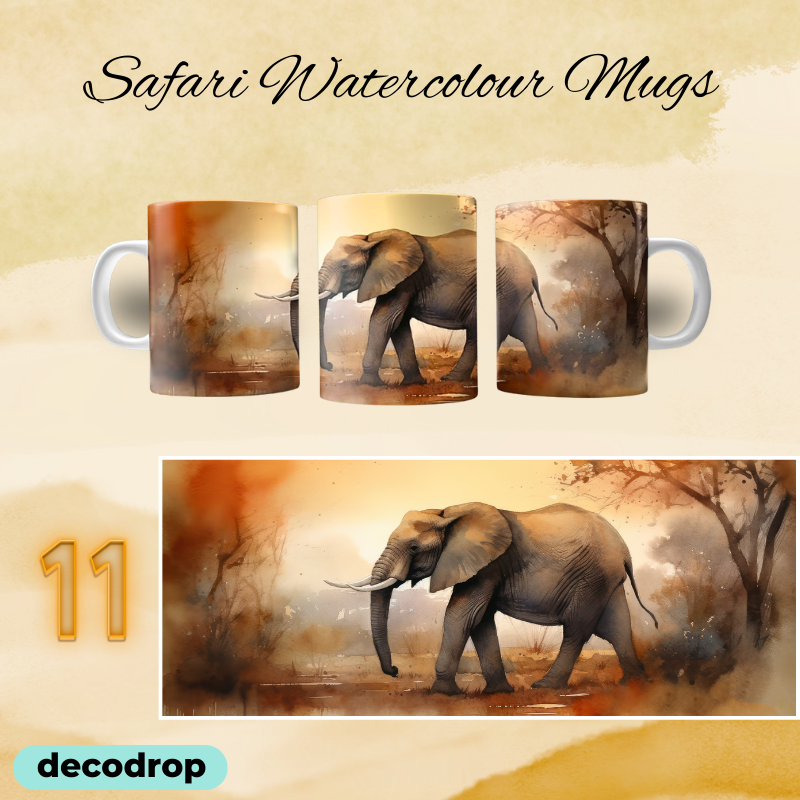 Safari Watercolour Mugs