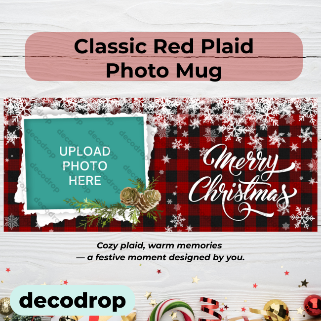 Classic Red Plaid Photo Mug