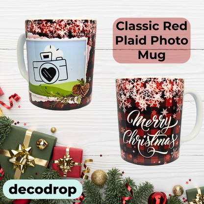 Classic Red Plaid Photo Mug