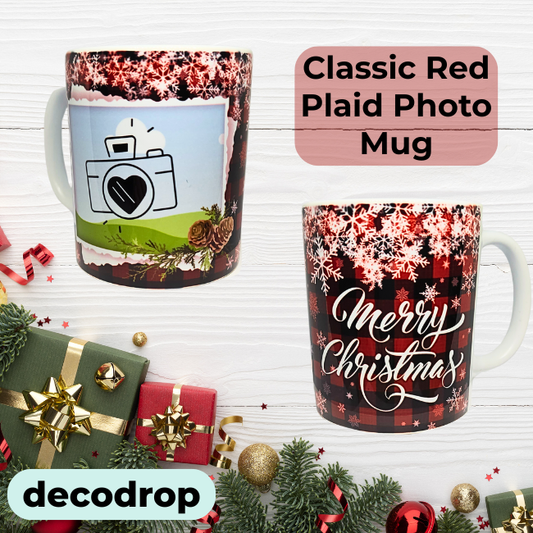 Classic Red Plaid Photo Mug