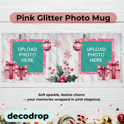 Pink Glitter Photo Mug