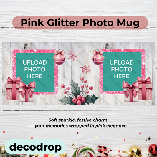 Pink Glitter Photo Mug
